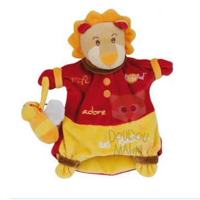 Babynat marionnette fifi adore les bzzz lion abeille rouge jaune 